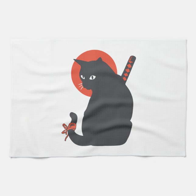 Katzen als Krieger Samurai - Wählen Sie die Hinter Geschirrtuch (Horizontal)