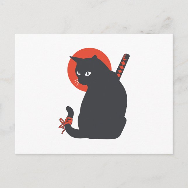 Katzen als Krieger Samurai - Wählen Sie die Hinter Postkarte (Vorderseite)