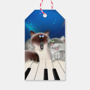 Katzen am Klavier Geschenkanhänger