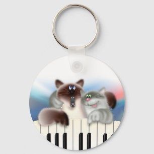 Katzen am Klavier Schlüsselanhänger