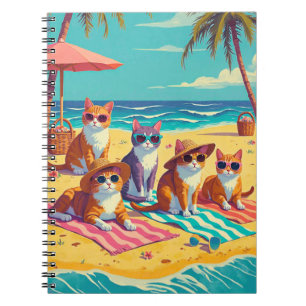 Katzen am Strand Notizblock