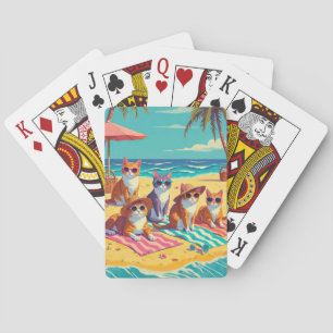 Katzen am Strand Spielkarten