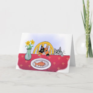 Katzen am Tisch, Notecard Karte