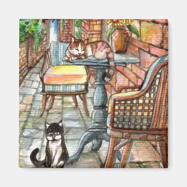 Katzen an der Hinteralle Magnet (Vorne)