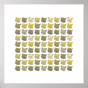 Katzen an der Wand Poster