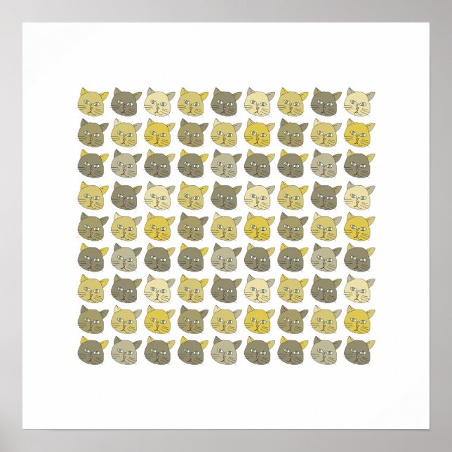 Katzen an der Wand Poster (Vorne)