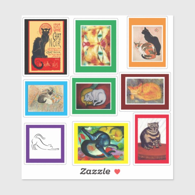 Katzen auf dem berühmten Art Sticker (Blatt)