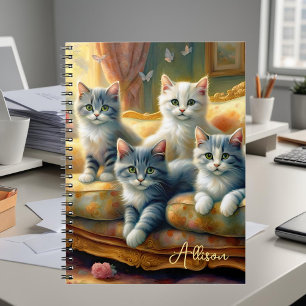 Katzen auf dem Sofa - niedliche Szene im Vintagen  Notizblock