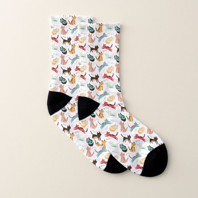 Katzen auf der ganzen Welt Socken (Paar)