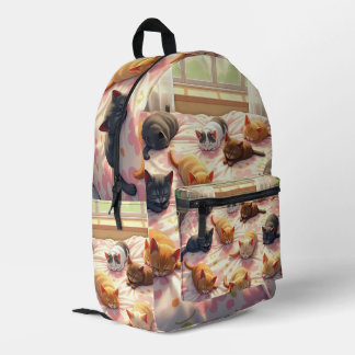 Katzen auf einem Bett Bedruckter Rucksack