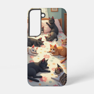 Katzen auf einem Bett Samsung Galaxy Hülle