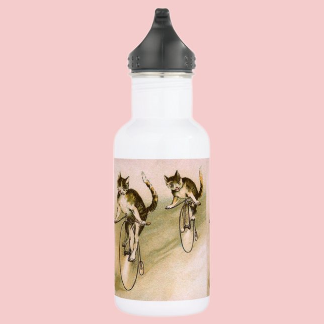 Katzen auf Fahrrädern Trinkflasche (Von Creator hochgeladen)