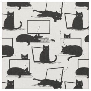 Katzen auf Laptops Stoff