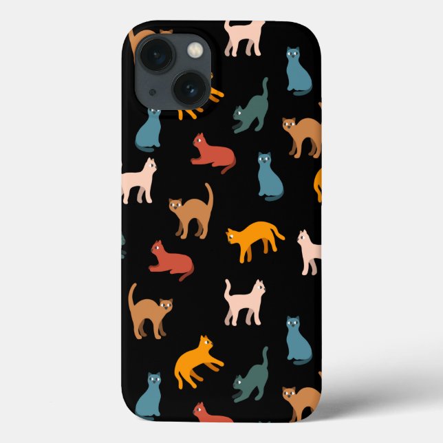 Katzen auf schwarz Case-Mate iPhone hülle (Rückseite)