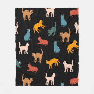 Katzen auf schwarz fleecedecke