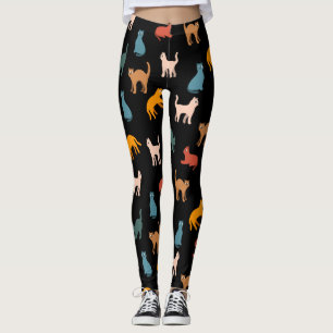 Katzen auf schwarz leggings