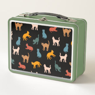 Katzen auf schwarz metall brotdose