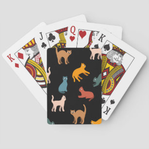 Katzen auf schwarz spielkarten