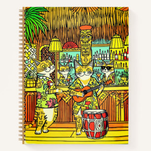 Katzen auf Urlaub in einem Tiki-Bar-Journal Notizbuch