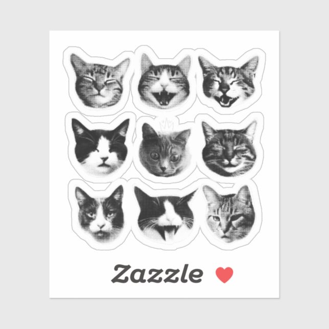 Katzen Aufkleber (Blatt)