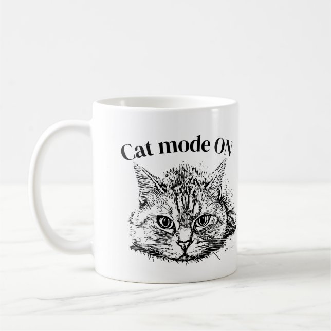 Katzen-Aufkleber Kaffeetasse (Links)