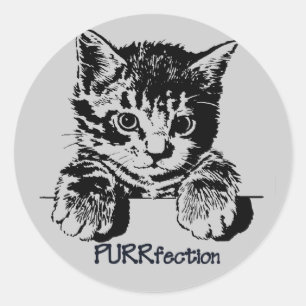 Katzen-Aufkleber Purrfection Runder Aufkleber