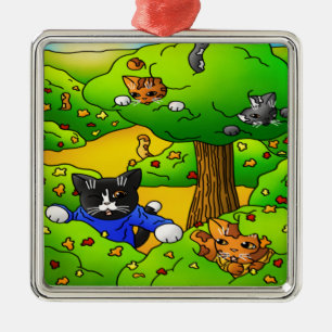 Katzen ausblenden ornament aus metall
