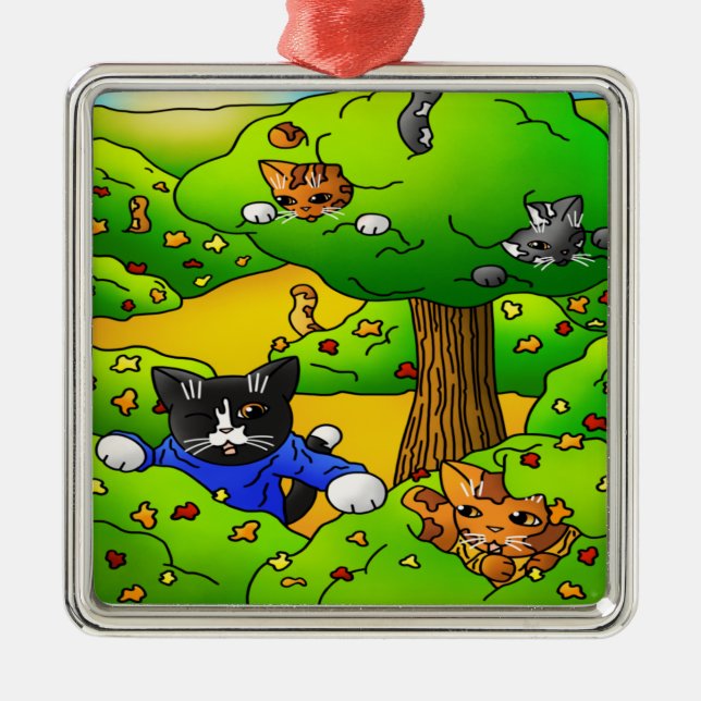 Katzen ausblenden ornament aus metall (Vorne)