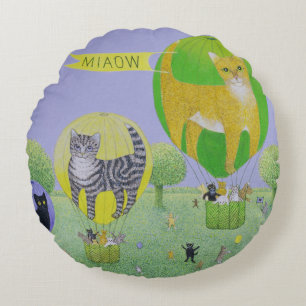 Katzen-Ballon-Rennen Rundes Kissen
