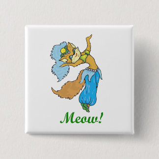 Katzen-Bauchtänzerin Button