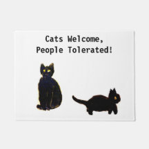 Katzen begrüßen Leute zugelassene schwarze