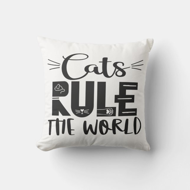 Katzen beherrschen die trendigen Plakatflüster der Kissen (Vorderseite)