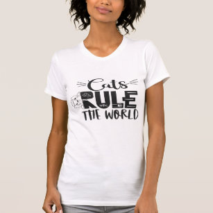 Katzen beherrschen die Welt und schreiben niedlich T-Shirt