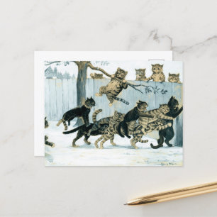 Katzen bei Play von Louis Wain Feiertagspostkarte