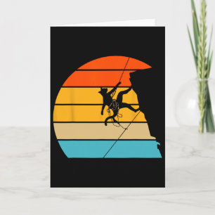 Katzen-Bergsteiger-Felsbrocken-Sport-Kunst Retro R Karte