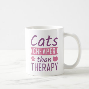 Katzen billiger als Therapie Kaffeetasse