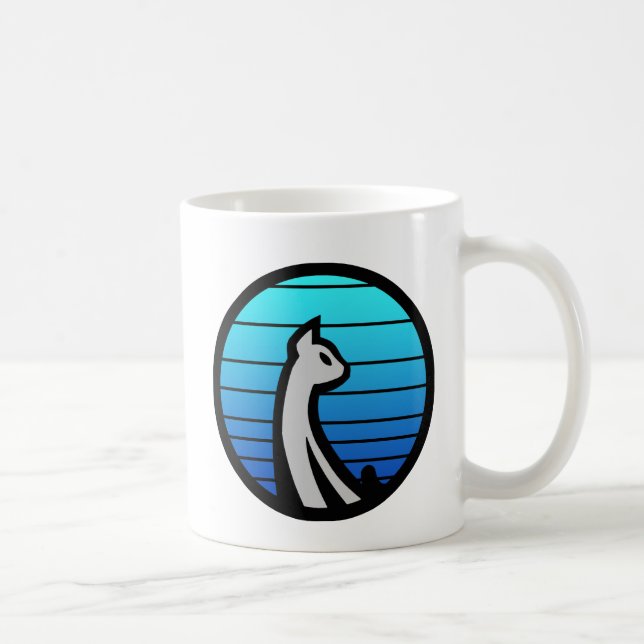 Katzen-Blau Kaffeetasse (Rechts)