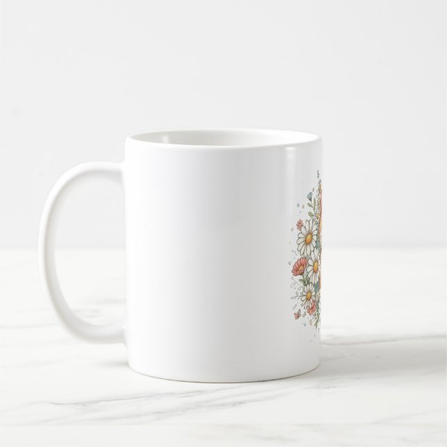 Katzen Blumen Kaffeetasse (Links)
