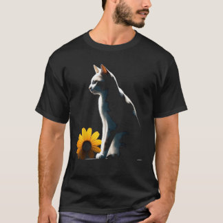 Katzen Blumen Kunstwerk Katzenmotiv Tier Katze T-Shirt