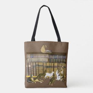 Katzen-Buch-Liebhaber-Bibliotheks-Kunst Tasche