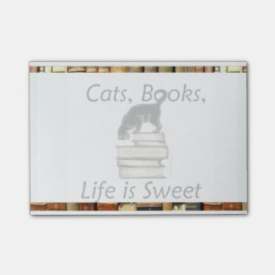 Katzen, Bücher, Leben ist süße Posten-it® Post-it Klebezettel