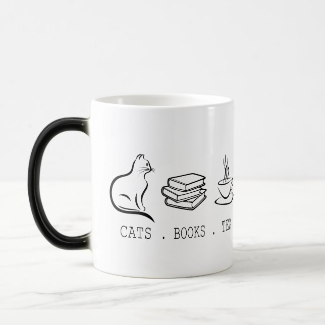 Katzen Bücher Tee für Leser, die Tee und Katzen Li Verwandlungstasse (Links)