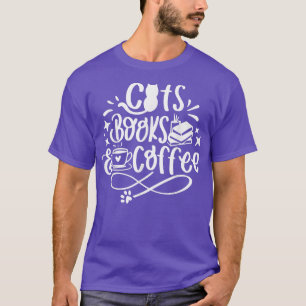 Katzen Bücher und Kaffee Funny Librarian Kittens L T-Shirt