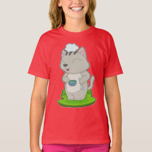 Katzen-Chef-Schüssel-Kochen T-Shirt