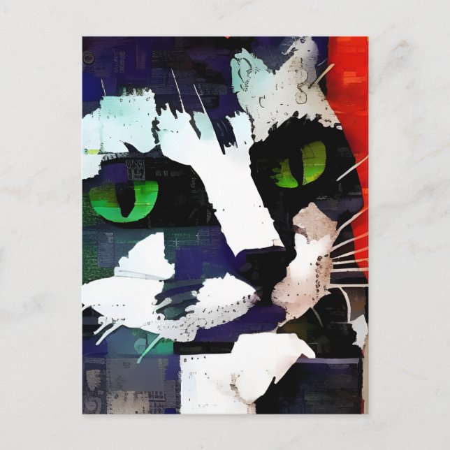 Katzen Collage Postkarte (Vorderseite)