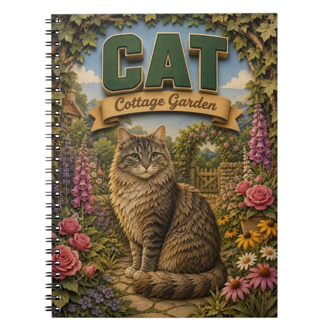 Katzen Cottage Garten POPCUT Notizblock (Vorderseite)