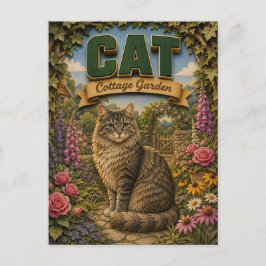 Katzen Cottage Garten POPCUT Postkarte