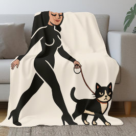 Katzen-Dame Cutie Tuxedo-Katze | Katzen-Mama-Grafi Fleecedecke