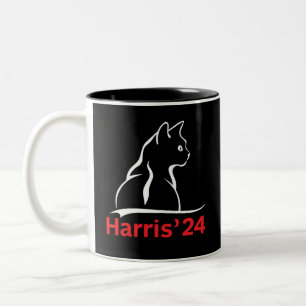 Katzen-Damen für Kamala Katze 2024 Präsidentin Kam Zweifarbige Tasse