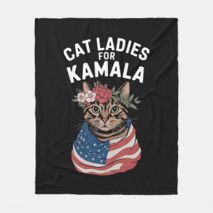 Katzen-Damen für Kamala Katzen-Dame Harris Wahl Fleecedecke